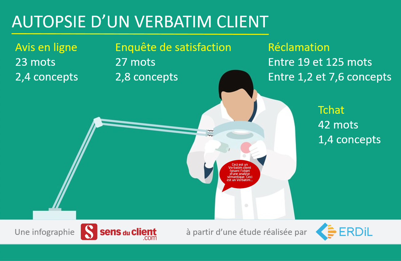 Infographie caractéristiques d'un verbatim client