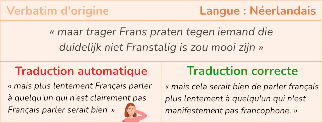 Expressions transformation syntaxe traduction automatique néerlandais (Illustration exemple)