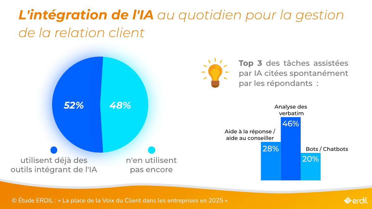 Intégration Intelligence Artificielle relation client (Illustration étude ERDIL 2025)